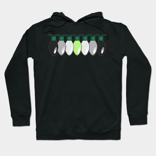 Agender Pride Christmas Lights Hoodie by wheedesign